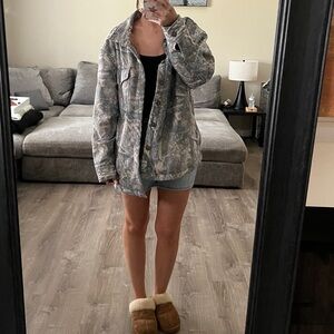 Free Planet oversized camo coat